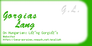 gorgias lang business card